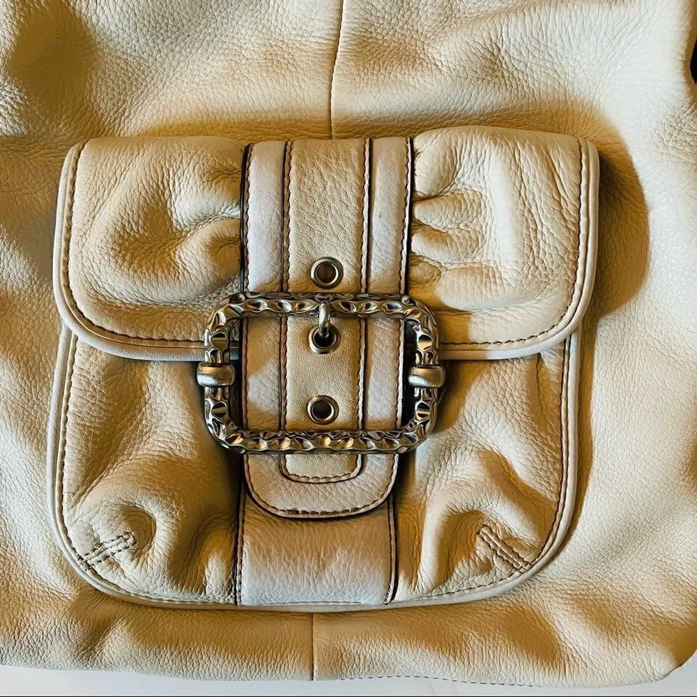 B MAKOWSKY | cream & white leather handbag - Picture 4 of 12